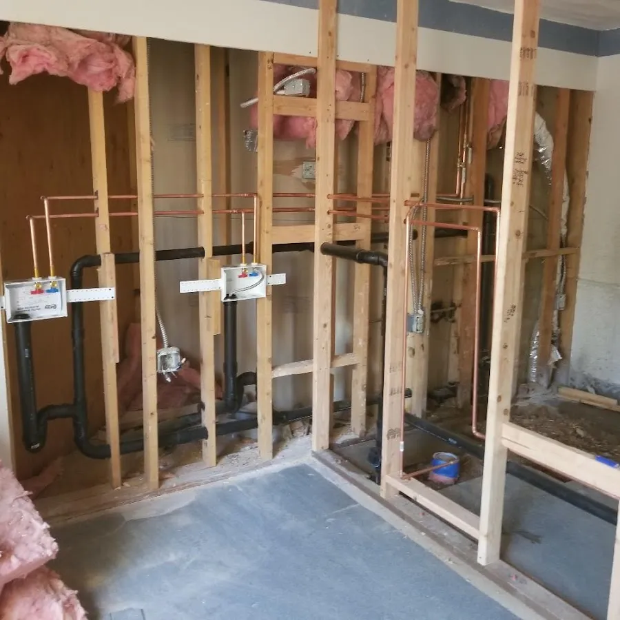 Copper pipe rough-in and plumbing installation in Fife
